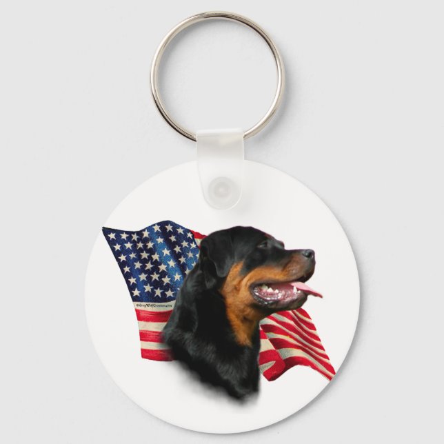 Rottweiler Flag Key Ring (Front)