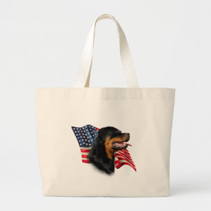 Rottweiler Flag Large Tote Bag