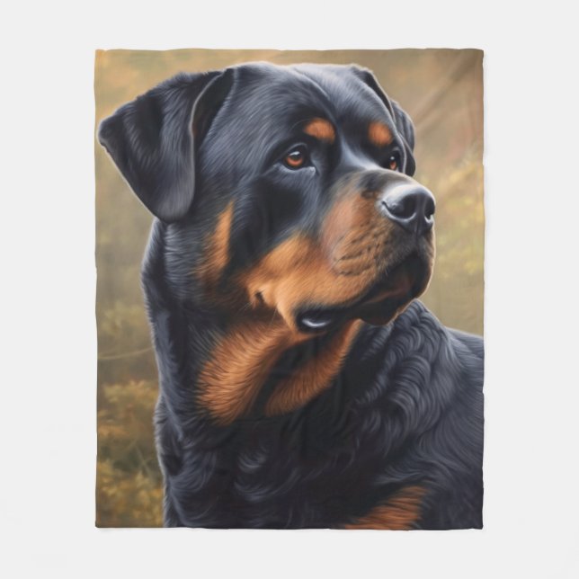 Rottweiler Fleece Blanket (Front)