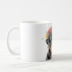 Rottweiler Flower Crown Coffee Mug