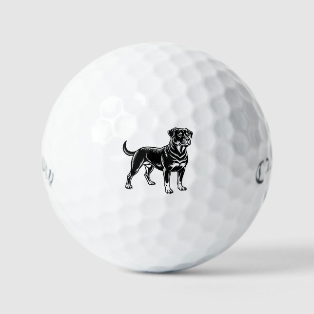 Rottweiler, full body golf balls (Front)