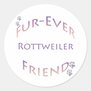 Rottweiler Furever Friend Classic Round Sticker