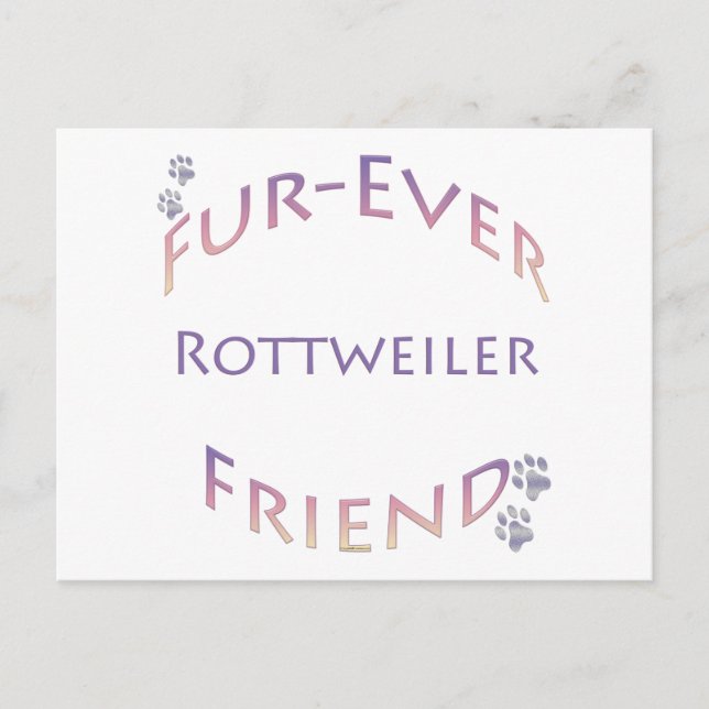Rottweiler Furever Friend Postcard (Front)