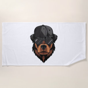 Rottweiler Gangster Beach Towel