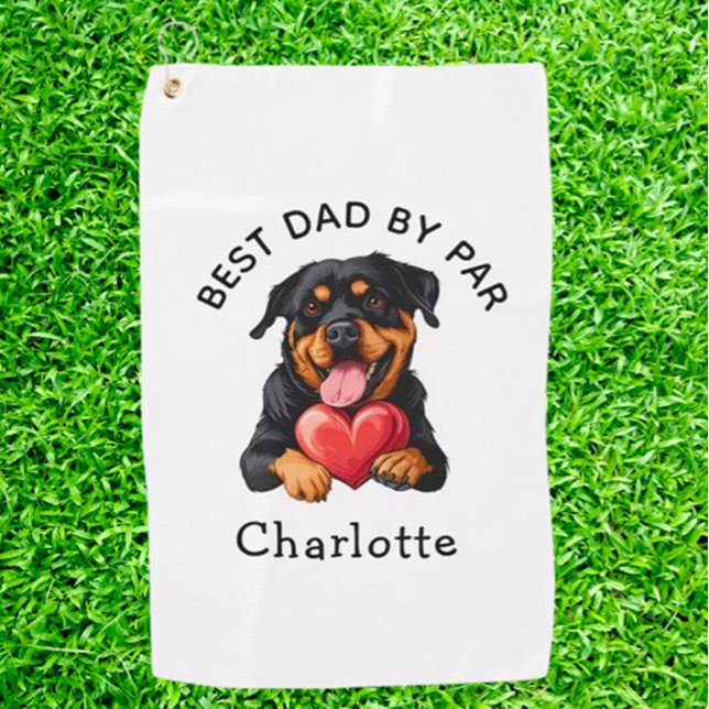 Rottweiler Gift  Golf Towel (Discover unique Rottweiler Heart golf gifts that show your love for both golf and your furry friend.)