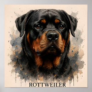 Rottweiler Guardian Dog Gift Poster