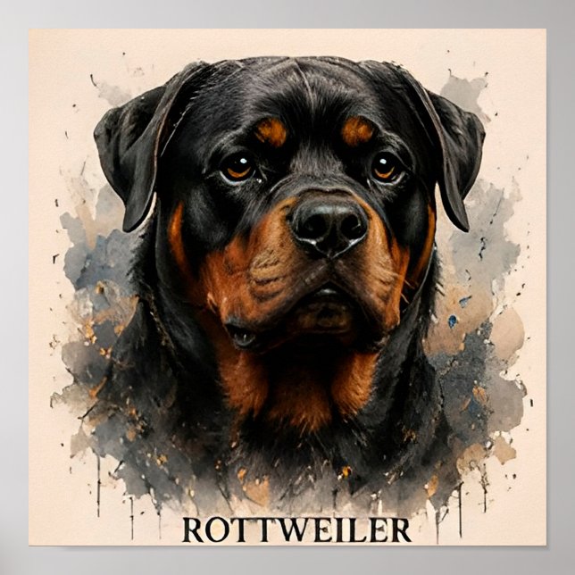 Rottweiler Guardian Dog Gift Poster (Front)