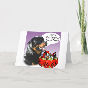 Rottweiler Halloween Candy Card