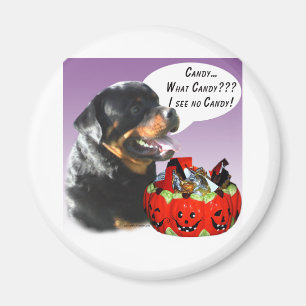Rottweiler Halloween Candy Magnet