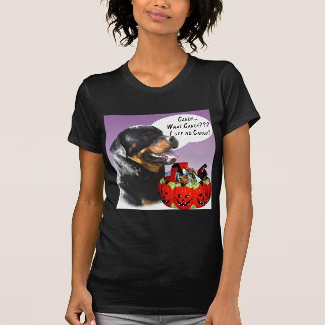 Rottweiler Halloween Candy T-Shirt (Front)