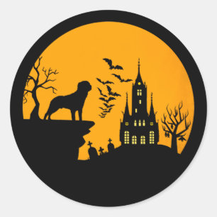 Rottweiler Halloween Classic Round Sticker