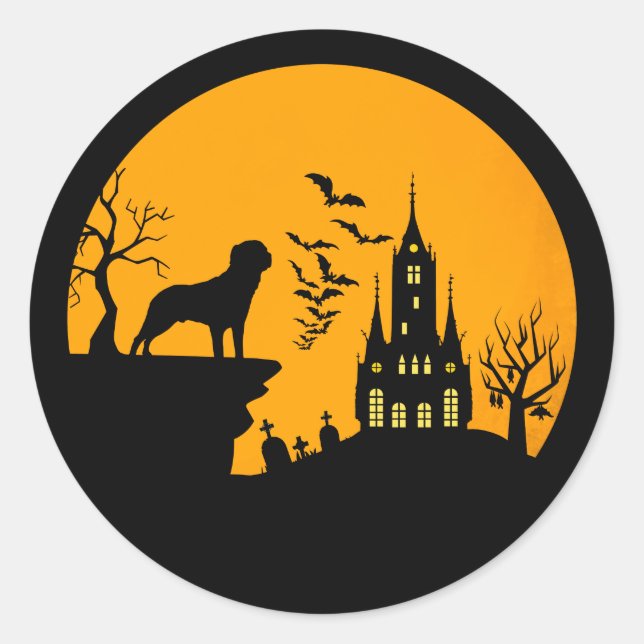 Rottweiler Halloween    Classic Round Sticker (Front)