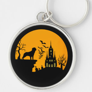 Rottweiler Halloween Classic Round Sticker Key Ring