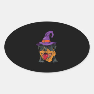 rottweiler halloween dog rottie funny gift oval sticker