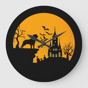 Rottweiler Halloween Large Clock