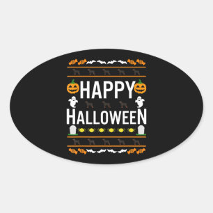 Rottweiler Halloween Lazy Ugly Costume Dog T-Shirt Oval Sticker