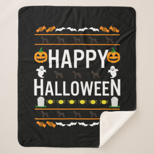 Rottweiler Halloween Lazy Ugly Costume Dog T-Shirt Sherpa Blanket