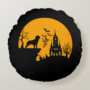 Rottweiler Halloween     Round Cushion