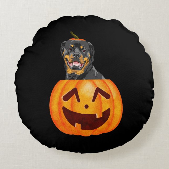 Rottweiler Halloween     Round Cushion (Front)
