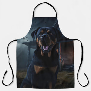 Rottweiler Halloween Scary  Apron