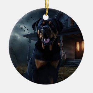 Rottweiler Halloween Scary  Ceramic Ornament