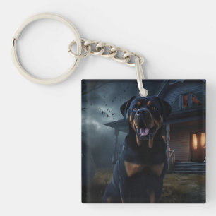 Rottweiler Halloween Scary Key Ring