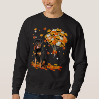 Rottweiler Halloween Skull And Heart Balloons Sweatshirt