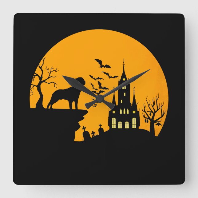 Rottweiler Halloween       Square Wall Clock (Front)