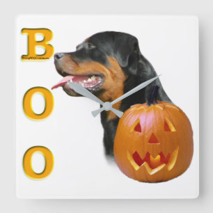 Rottweiler Halloween Square Wall Clock