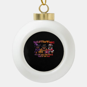 Rottweiler Halloween Thanksgiving Christmas Classi Ceramic Ball Christmas Ornament