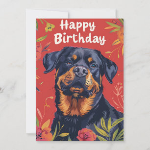 Rottweiler Happy Birthday Holiday Card