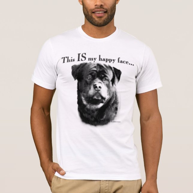 Rottweiler Happy Face T-Shirt (Front)