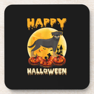 rottweiler happy halloween dog scary moon costumes coaster