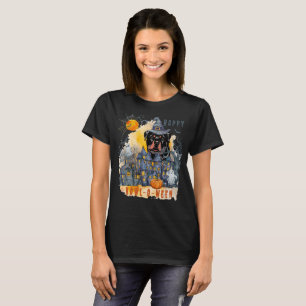 Rottweiler Happy Howl-o-ween Ghost Houses Funny T-Shirt