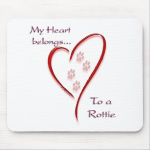 Rottweiler Heart Belongs Mouse Pad