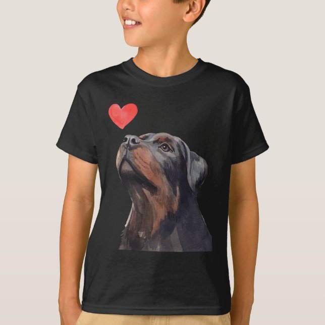 Rottweiler Heart Dog Love T-Shirt (Front)