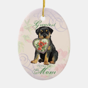 Rottweiler Heart Mum Ceramic Ornament