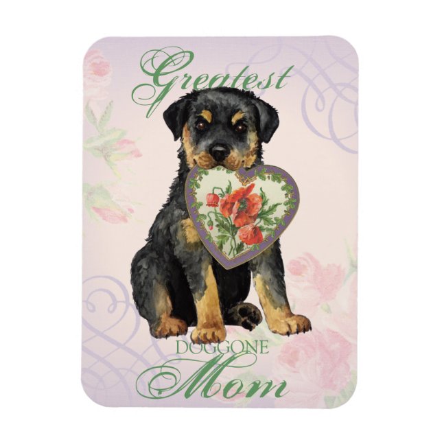 Rottweiler Heart Mum Magnet (Vertical)