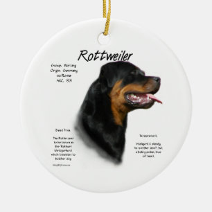 Rottweiler History Design Ceramic Ornament