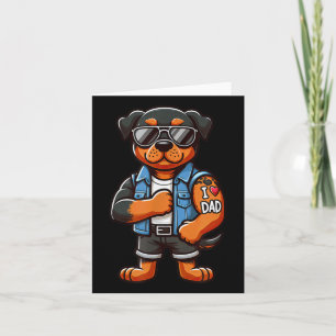 Rottweiler I Love Dad Funny Dog Tattoo  Card