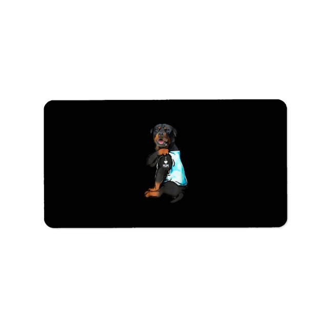 Rottweiler I Love Mum Tattoo Label (Front)