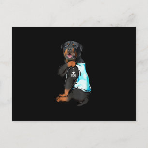 Rottweiler I Love Mum Tattoo Postcard