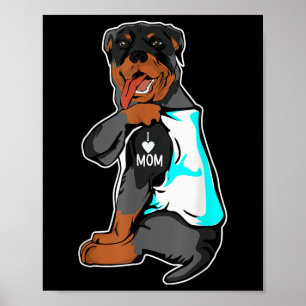Rottweiler I Love Mum Tattoo Rottie Mama Dog Appar Poster