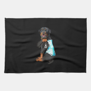 Rottweiler I Love Mum Tattoo Tea Towel