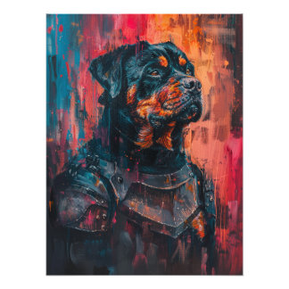 Rottweiler In Armour Photo Print