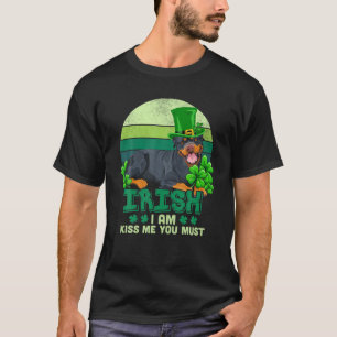 Rottweiler Irish Shamrocks Green Hat St Patricks D T-Shirt