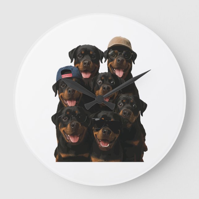 Rottweiler Large Clock (Front)