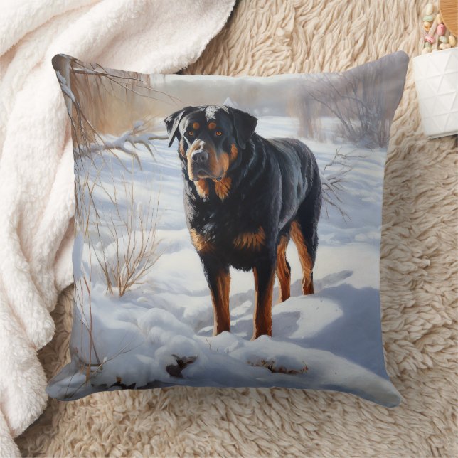 Rottweiler Let It Snow Christmas Cushion (Blanket)