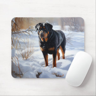 Rottweiler Let It Snow Christmas Mouse Pad