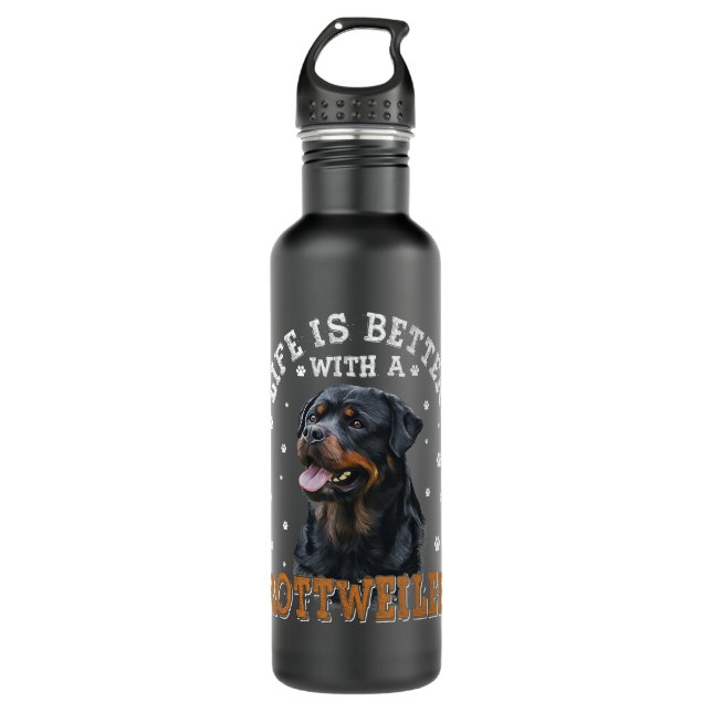Rottweiler - Life is better with Rottweilers 710 Ml Water Bottle (Front)